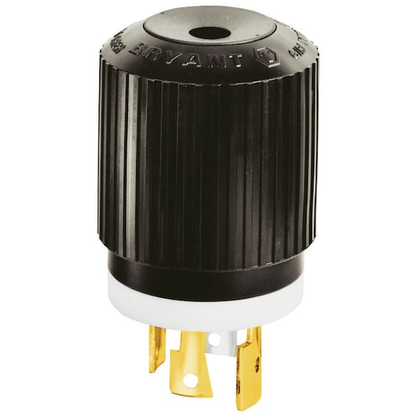 Dispositivo de bloqueo Bryant, clavija macho, 30A 3 fases Wye 120/208V AC, 4 polos 4 cables sin conexión a tierra, L18-30P - 71830NP