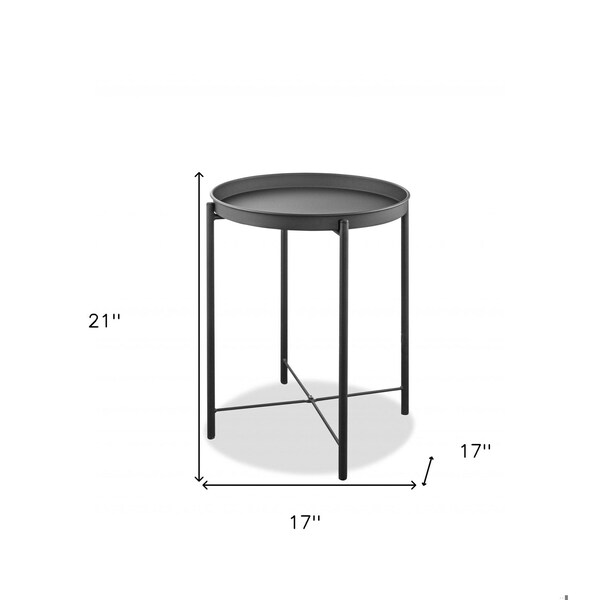 Homeroots 17 x 17 x 21 in. Powder Aluminum Side Table - 372277