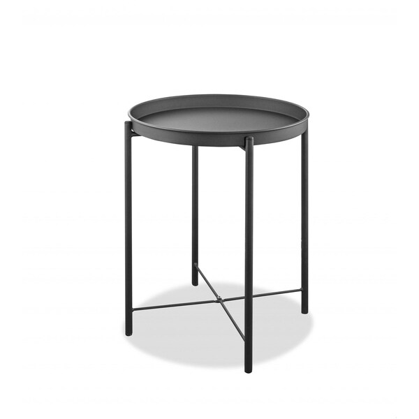 Homeroots 17 x 17 x 21 in. Powder Aluminum Side Table - 372277