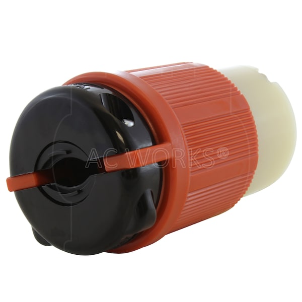 Ac Works NEMA L16-20R 3-Fase 20A 480V 4-Punta Conector Hembra Bloqueable con Aprobación UL, C-UL en color naranja - ASL1620R