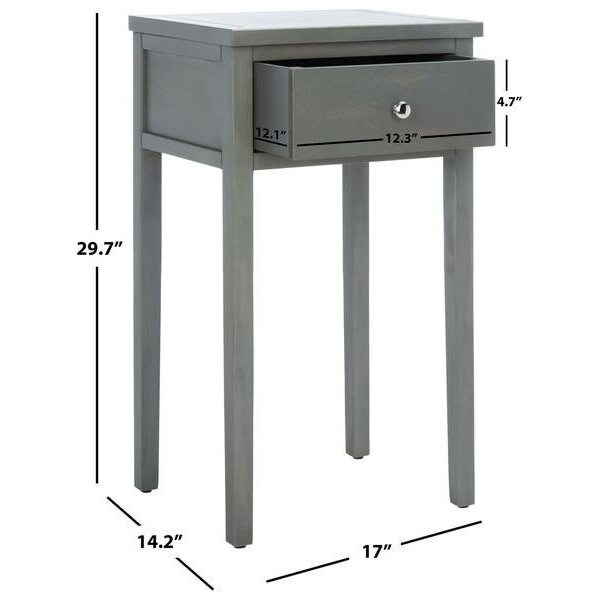 Safavieh Abel End Table- French Grey - 29.7 x 14.2 x 16.9 in. - AMH6626A