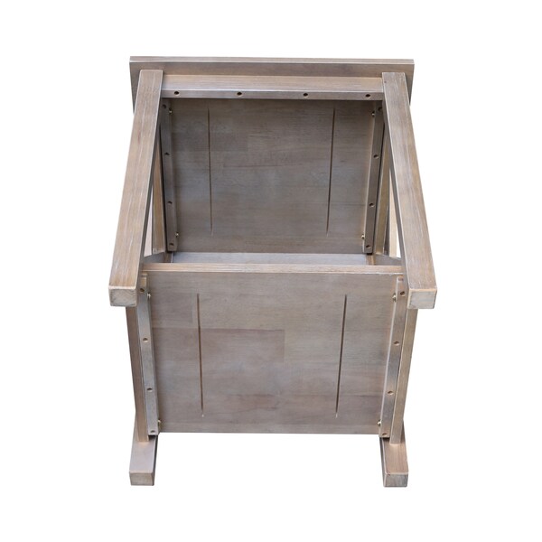 International Concepts Rectangle Hampton End Table, 22 in W, 22 in L, 25 in H, Wood, Washed Gray Taupe - OT09-70E