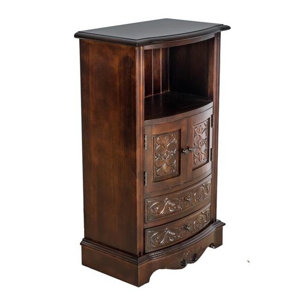 Wayborn Wayborn JC012 2 Drawer & 2 Door Side Table; Brown - 25 x 17 x 39 in. - JC012