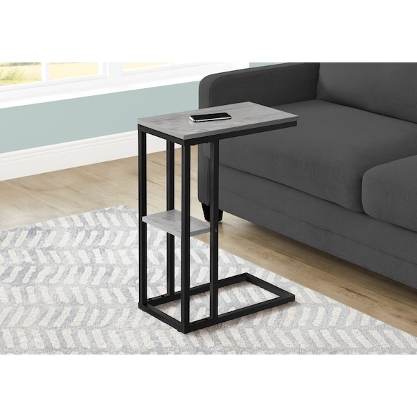 Monarch Specialties End Table, 18.25 W, 25.25 H, Particle Board, Metal, Grey - I 3671