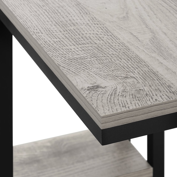 Monarch Specialties End Table, 18.25 W, 25.25 H, Particle Board, Metal, Grey - I 3671