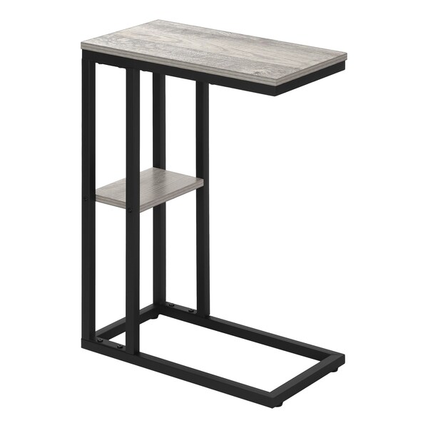 Monarch Specialties End Table, 18.25 W, 25.25 H, Particle Board, Metal, Grey - I 3671