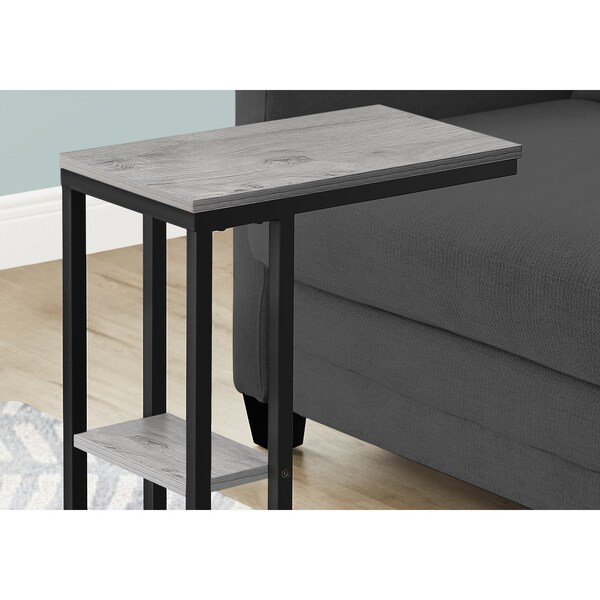 Monarch Specialties End Table, 18.25 W, 25.25 H, Particle Board, Metal, Grey - I 3671