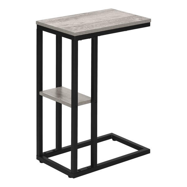 Monarch Specialties End Table, 18.25 W, 25.25 H, Particle Board, Metal, Grey - I 3671
