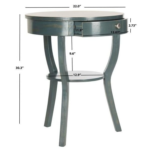 Safavieh Kendra End Table, Steel Teal - 30.3 x 22 x 22 in. - AMH6620B