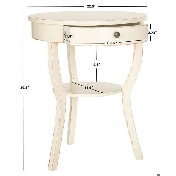 Safavieh Kendra End Table, Vintage Cream - 30.3 x 22 x 22 in. - AMH6620D