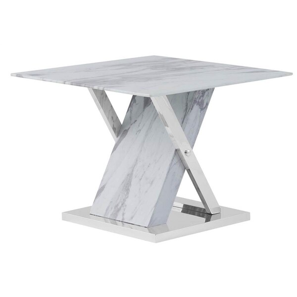 Convenience Concepts 24 x 24 x 18 in. Inspired End Table Marble - HI3498912