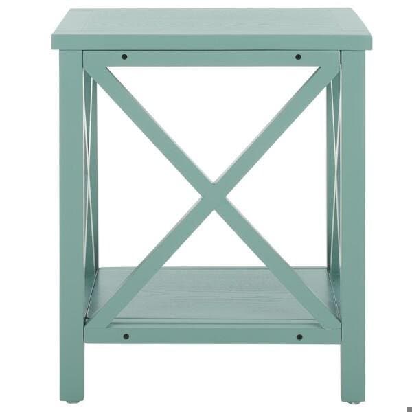 Safavieh Candence Cross Back End Table- Dusty Green - 21.5 x 13.4 x 18.1 in. - AMH6523E