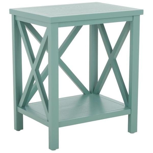 Safavieh Candence Cross Back End Table- Dusty Green - 21.5 x 13.4 x 18.1 in. - AMH6523E