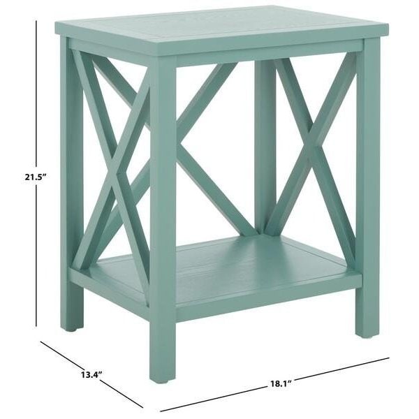 Safavieh Candence Cross Back End Table- Dusty Green - 21.5 x 13.4 x 18.1 in. - AMH6523E