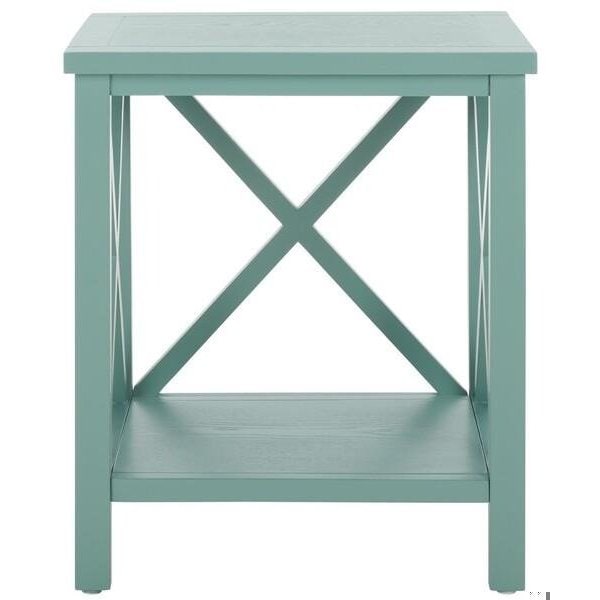 Safavieh Candence Cross Back End Table- Dusty Green - 21.5 x 13.4 x 18.1 in. - AMH6523E
