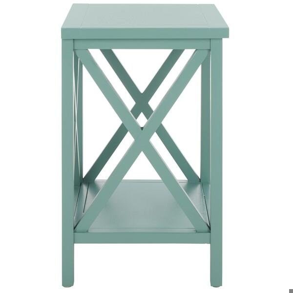 Safavieh Candence Cross Back End Table- Dusty Green - 21.5 x 13.4 x 18.1 in. - AMH6523E