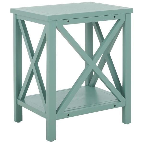 Safavieh Candence Cross Back End Table- Dusty Green - 21.5 x 13.4 x 18.1 in. - AMH6523E