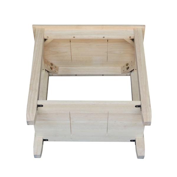 International Concepts Rectangle Solano Accent Table, 24 in W, 14 in L, 25 in H, Wood, Unfinished - OT-6A