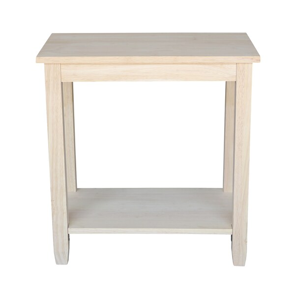 International Concepts Rectangle Solano Accent Table, 24 in W, 14 in L, 25 in H, Wood, Unfinished - OT-6A