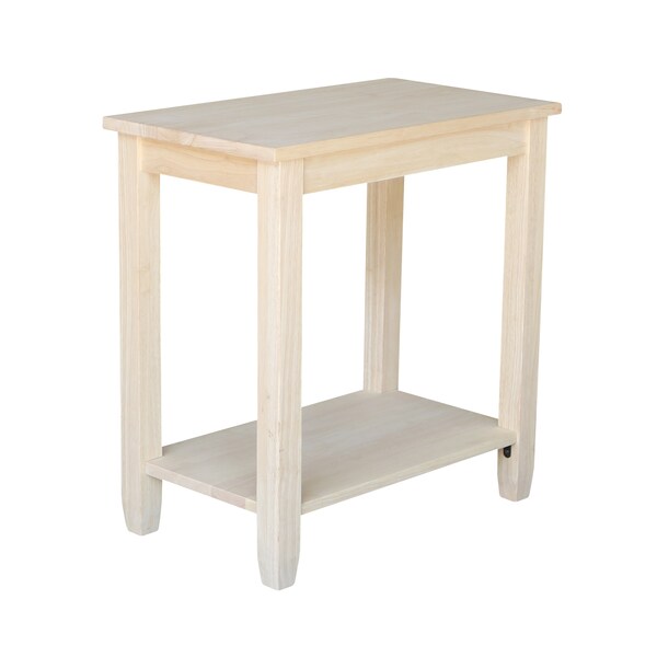International Concepts Rectangle Solano Accent Table, 24 in W, 14 in L, 25 in H, Wood, Unfinished - OT-6A