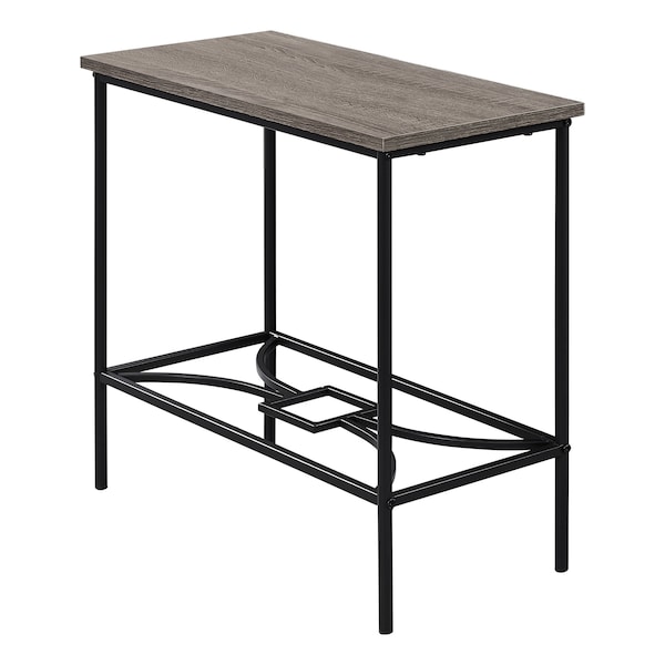 Monarch Specialties Accent Table - 22"H / Dark Taupe / Black Metal - I 2075