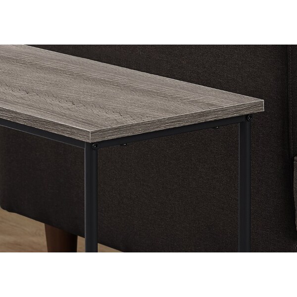 Monarch Specialties Accent Table - 22"H / Dark Taupe / Black Metal - I 2075