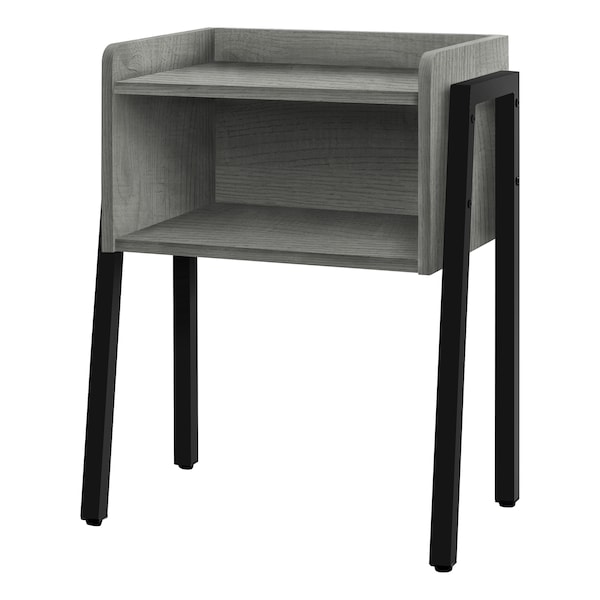 Monarch Specialties Accent Table - 23"H / Grey / Black Metal - I 3591