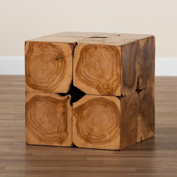 Baxton Studio 17 W, 17 L, 17.5 H, Teak Root, Natural Brown - 217-12738-ZORO