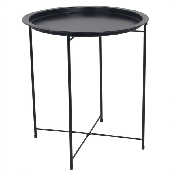 Home Basics 19.4 in W, 19.4 in L, 18.5 in H, Metal, Matte Black - ZOR96091