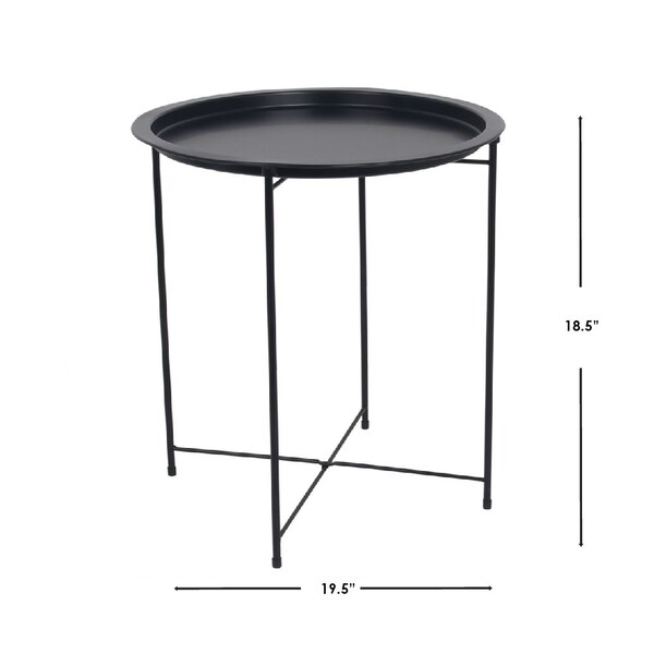 Home Basics 19.4 in W, 19.4 in L, 18.5 in H, Metal, Matte Black - ZOR96091