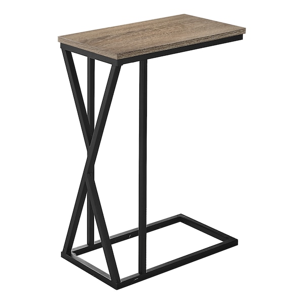 Monarch Specialties Accent Table - 25"H / Dark Taupe / Black Metal - I 3249