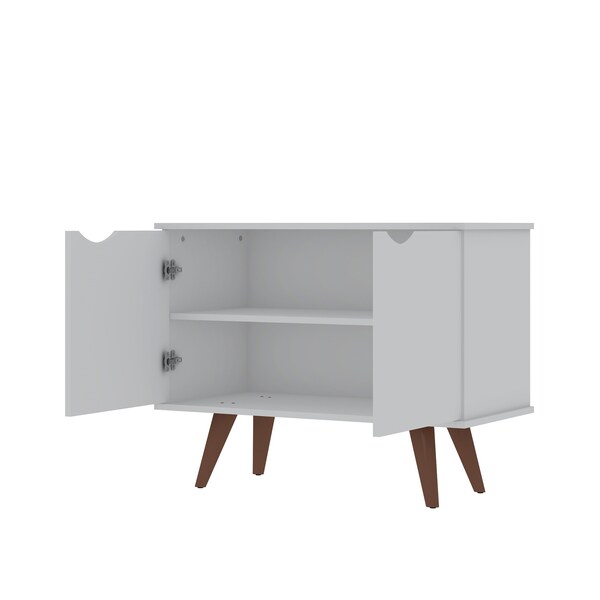 Manhattan Comfort Rectangle Hampton Accent Cabinet, 33.07 W, 15.75 L, 25.59 H, MDF and MDP, White - 19PMC1