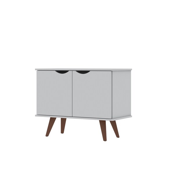 Manhattan Comfort Rectangle Hampton Accent Cabinet, 33.07 W, 15.75 L, 25.59 H, MDF and MDP, White - 19PMC1