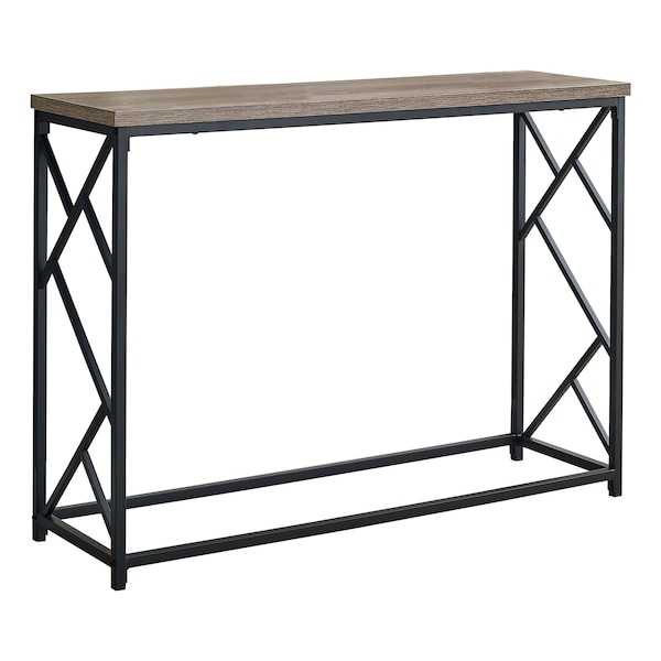Monarch Specialties Accent Table - 44"L / Taupe / Black Metal Hall Console - I 3533