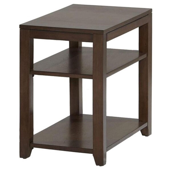 Procomfort Daytona Contemporary Style Chairside Table with Pull-out Laminate Surface, Regal Walnut - PR807905