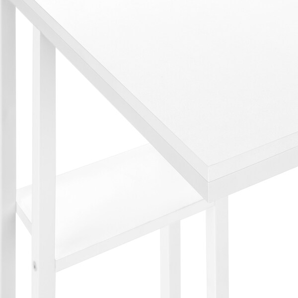 Monarch Specialties End Table, 18.25 W, 25.25 H, Particle Board, Metal, White - I 3676