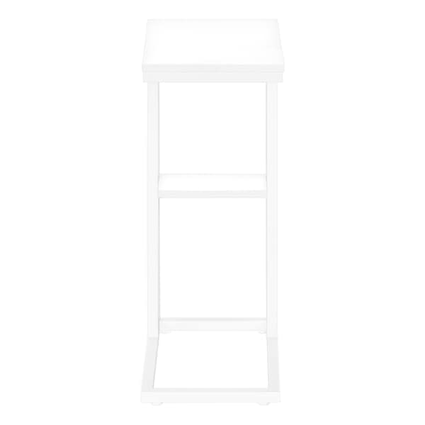 Monarch Specialties End Table, 18.25 W, 25.25 H, Particle Board, Metal, White - I 3676