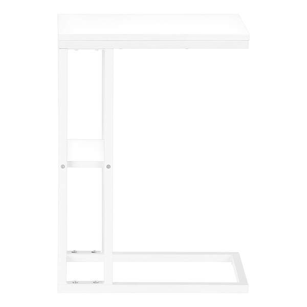Monarch Specialties End Table, 18.25 W, 25.25 H, Particle Board, Metal, White - I 3676