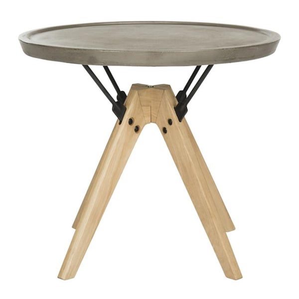 Safavieh 19.69 in. Farmond Indoor & Outdoor Modern Concrete Side Table Dark Grey - VNN1027A