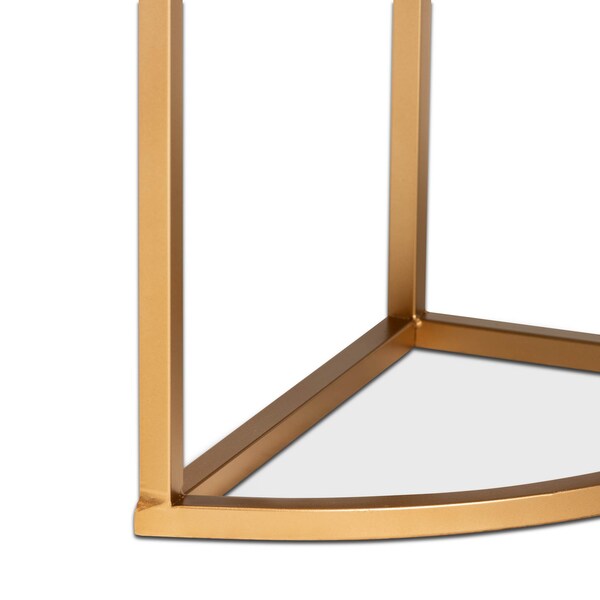 Baxton Studio Beale Velvet and Gold Finished 1-Drawer Console Table with Tabletop - 173-11030