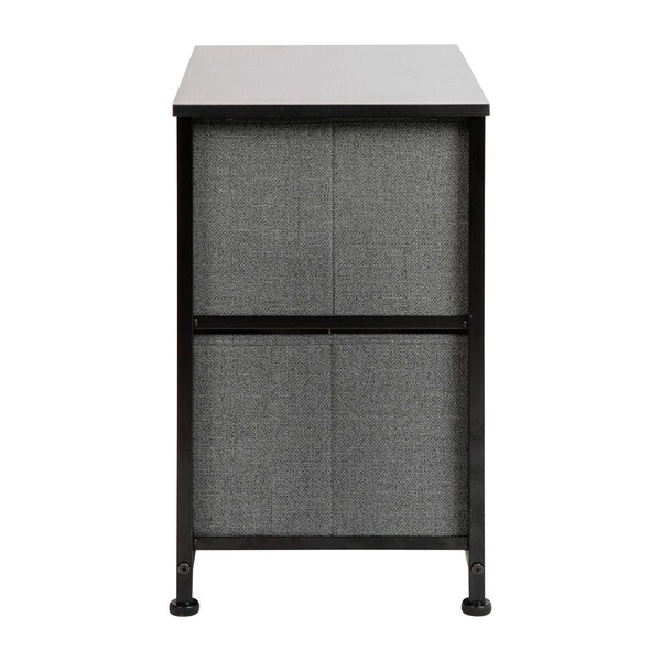 Flash Furniture Black/Gray 2 Drawer End Table Storage Organizer - WX-5L200-BK-GR-GG