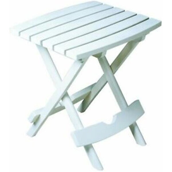 Adams Mfg Adams Manufacturing 844194 Quik Fold Portable Resin Side Table; White - 844194