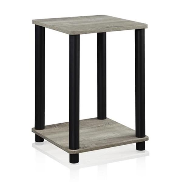 Furinno Furinno Turn-N-Tube End Table; French Oak Grey & Black - 20 x 13.4 x 13.4 in. - 99800GYW/BK
