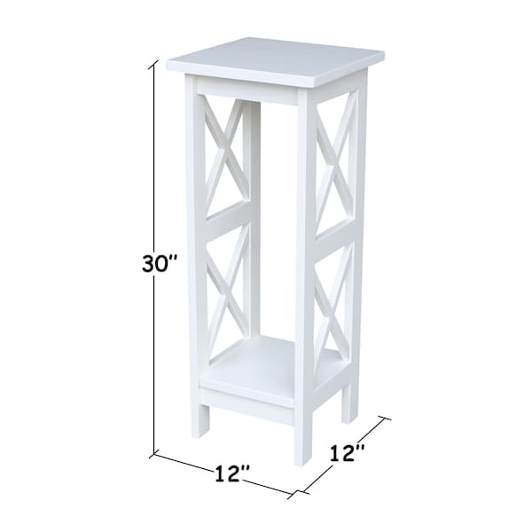 International Concepts Rectangle 30 in X-Sided Plant Stand Snow, 12 in W, 12 in L, 30 in H, Wood, White - OT08-3070X