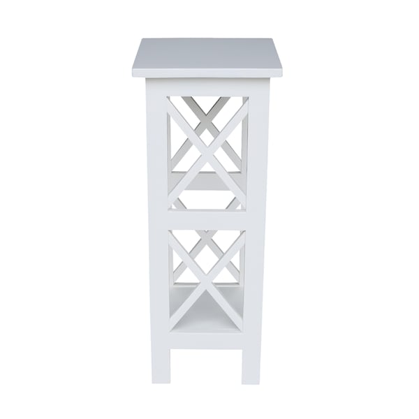 International Concepts Rectangle 30 in X-Sided Plant Stand Snow, 12 in W, 12 in L, 30 in H, Wood, White - OT08-3070X