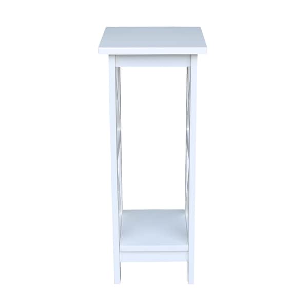 International Concepts Rectangle 30 in X-Sided Plant Stand Snow, 12 in W, 12 in L, 30 in H, Wood, White - OT08-3070X