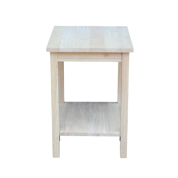 International Concepts Rectangle Portman Accent Table, 16 in W, 14 in L, 20 in H, Wood, Unfinished - OT-41