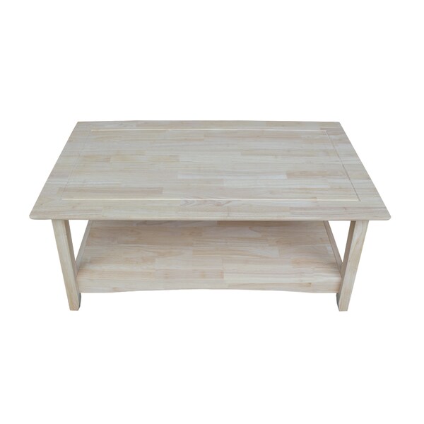 International Concepts Rectangle Bombay Tall Coffee Table, 39.17 in W, 21.25 in L, 18 in H, Wood, Unfinished - OT-4TC