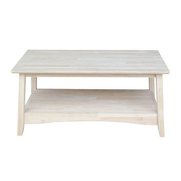 International Concepts Rectangle Bombay Tall Coffee Table, 39.17 in W, 21.25 in L, 18 in H, Wood, Unfinished - OT-4TC