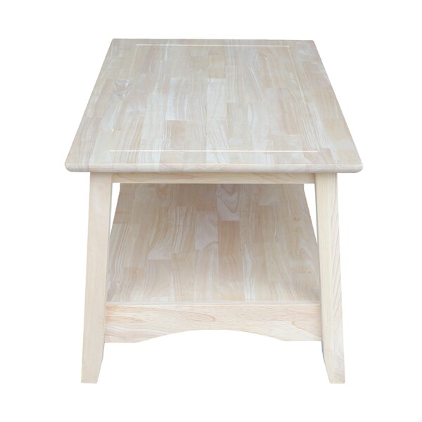International Concepts Rectangle Bombay Tall Coffee Table, 39.17 in W, 21.25 in L, 18 in H, Wood, Unfinished - OT-4TC